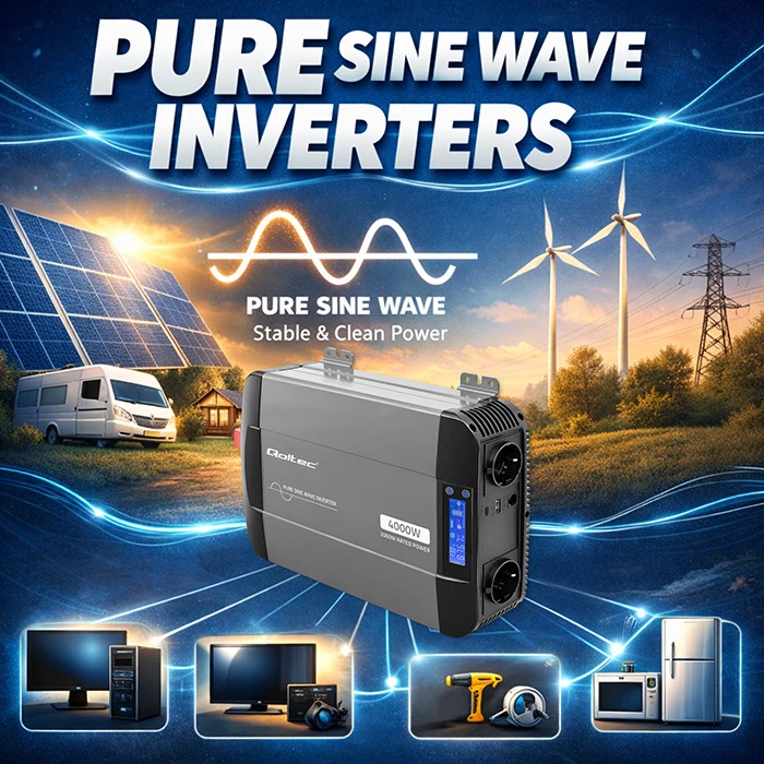 Qoltec Pure Sine Wave | 12V na 230V | 2000/4000W