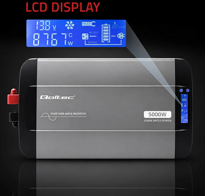 Qoltec Pure Sine Wave | 12V na 230V | 2500/5000W
