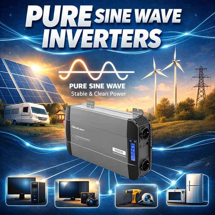 Qoltec Pure Sine Wave | 12V na 230V | 2500/5000W