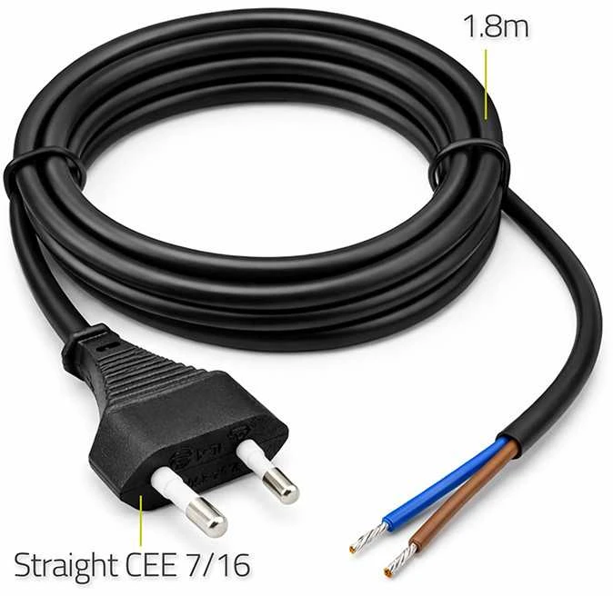 Qoltec Maitinimo kabelis su CEE 7/16 (C) kištuku 2x0.50 mm² 1.8 m