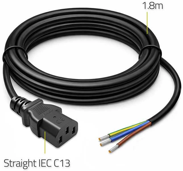 Qoltec IEC C13 maitinimo kabelis, nuvalytas ir lituotas, varinis, 3x0.75mm², 1.8m