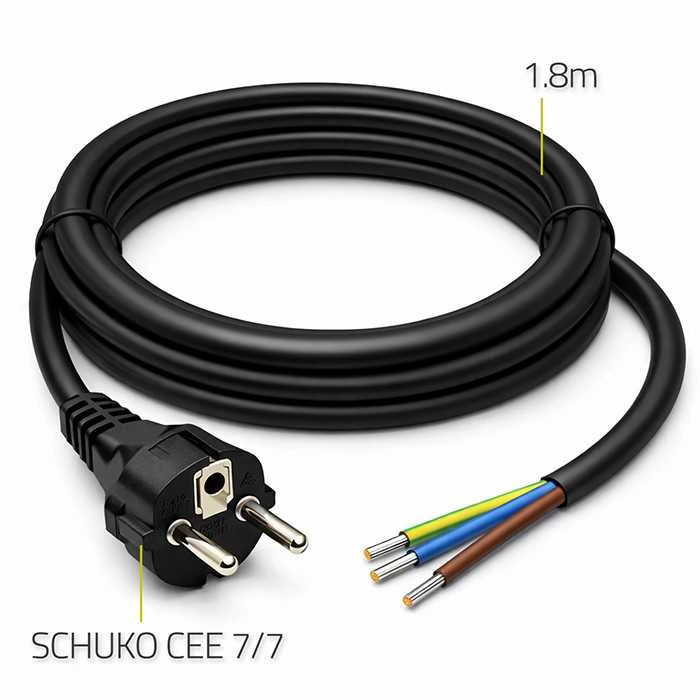 Qoltec SCHUKO CEE 7/7 maitinimo kabelis 3x1.50 mm² 1.8 m