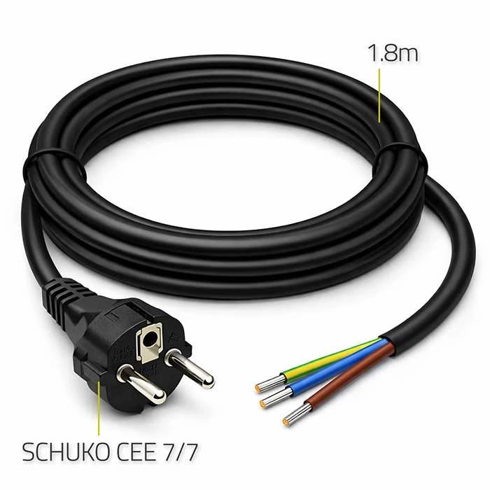 Qoltec SCHUKO CEE 7/7 maitinimo kabelis 3x1.00 mm² 1.8 m