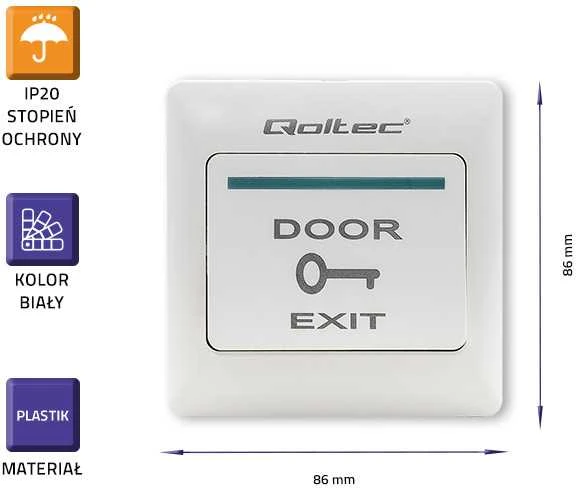 QOLTEC 52450 Exit Button baltas
