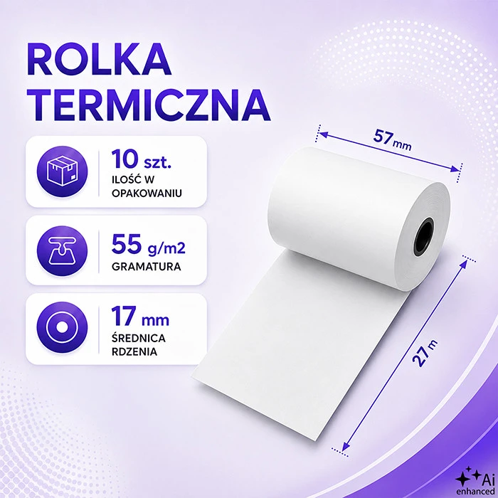 QOLTEC 51900 galinis rulonas 57 x 27 55g/m2 10vnt be BPA
