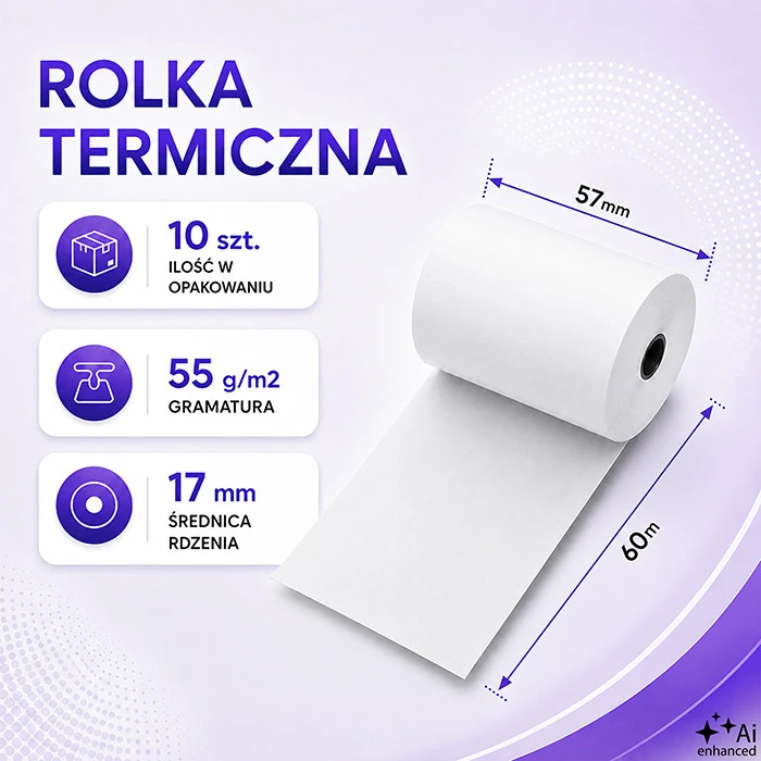 QOLTEC 51898 galinis rulonas 57 x 60 55g/m2 10vnt be BPA