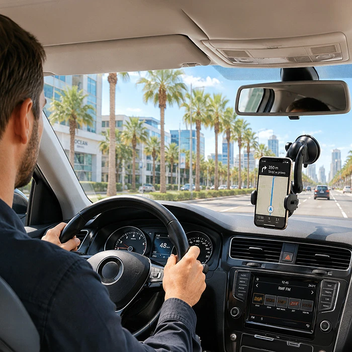 QOLTEC 51219 Indukcinis automobilinis įkroviklis Pro su automobiliniu laikikliu iR 15W QC3.0 USB C