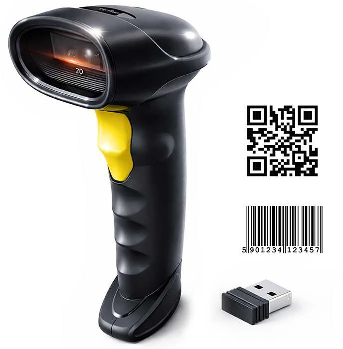 „Qoltec“ brūkšninių kodų ir QR kodų skaitytuvas | 1D 2D | USB | „Bluetooth“
