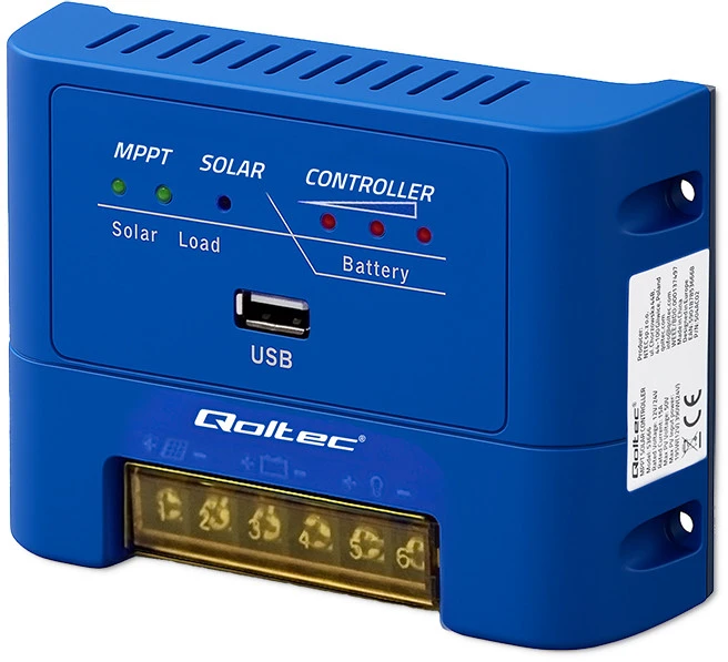 „Qoltec MPPT 15A“ saulės įkrovimo valdiklis, skirtas maitinti nuolatinės srovės imtuvus ir įkrauti 12 V / 24 V | LiFePO4 akumuliatorius