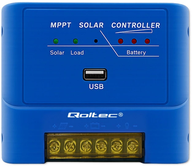 „Qoltec MPPT 15A“ saulės įkrovimo valdiklis, skirtas maitinti nuolatinės srovės imtuvus ir įkrauti 12 V / 24 V | LiFePO4 akumuliatorius
