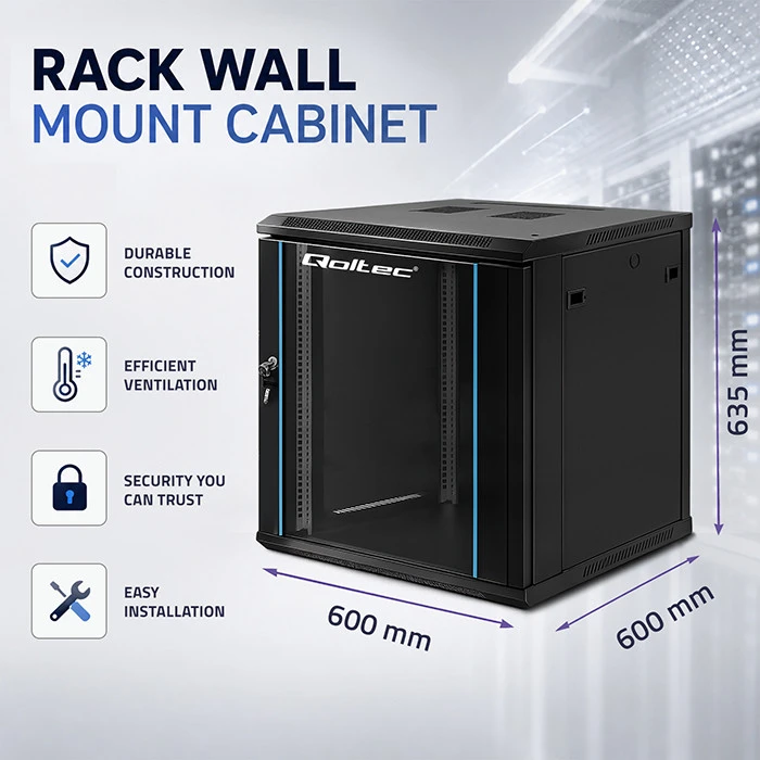 QOLTEC 54467 Rack spintelė 19 colių 4U 600x635mm