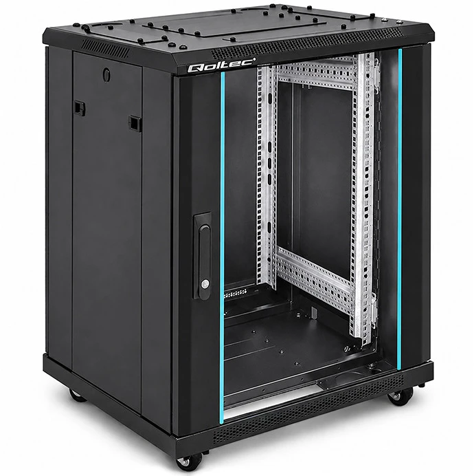 QOLTEC 54518 19 colių RACK spintelė / 15U / 600 x 600 x 855 / Plieninis korpusas