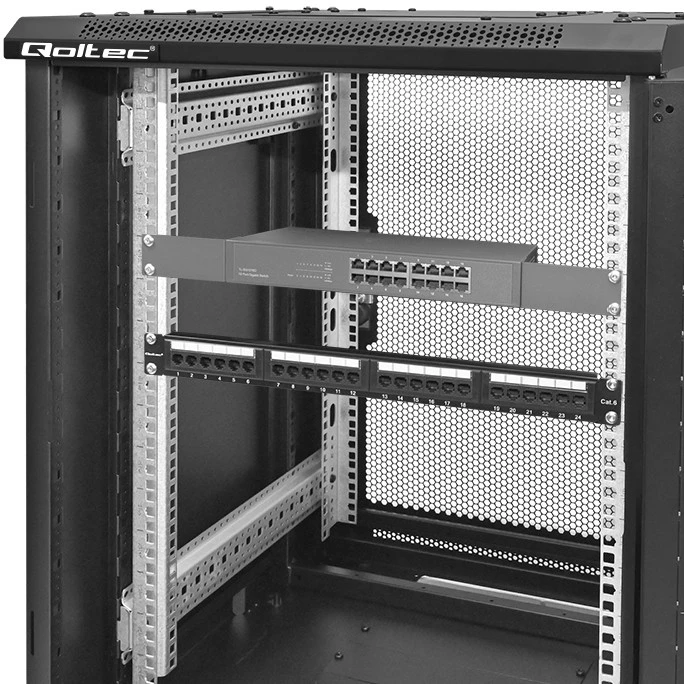 QOLTEC 54519 19 colių RACK spinta / 15U / 600 x 600 x 855 / Perforuotos durys / Plieninis korpusas