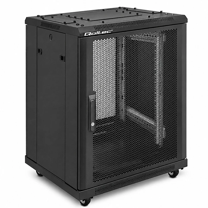 QOLTEC 54519 19 colių RACK spinta / 15U / 600 x 600 x 855 / Perforuotos durys / Plieninis korpusas