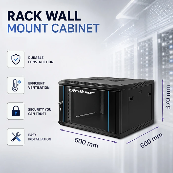 QOLTEC 54465 Rack spintelė 19 colių 6U 600x370mm