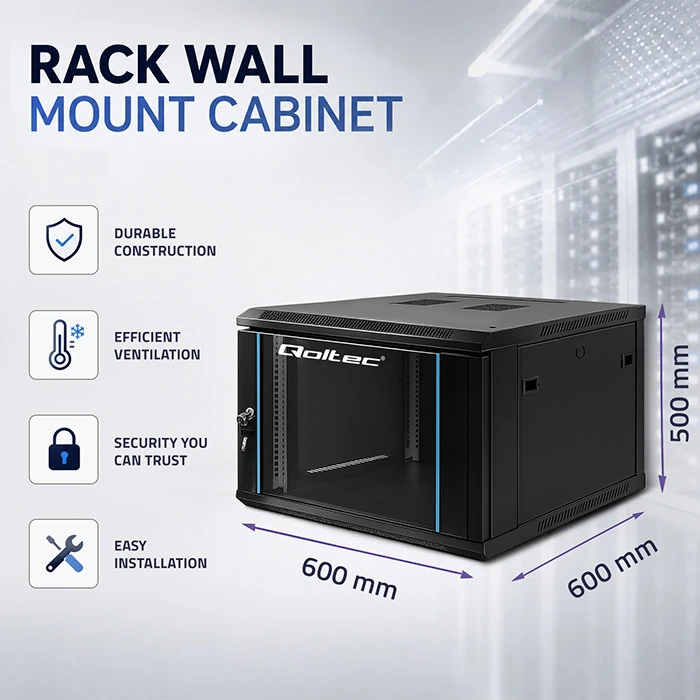 QOLTEC 54466 Rack spintelė 19 colių 9U 600x501mm