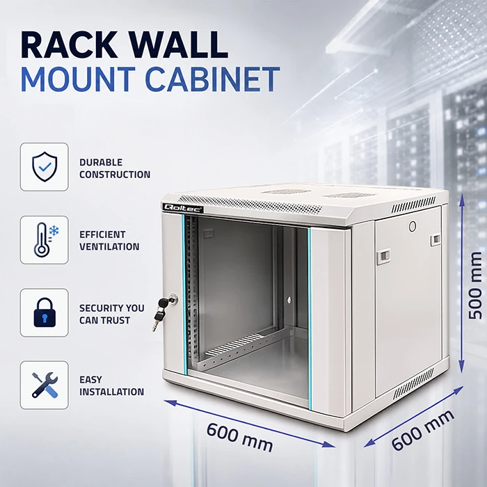 QOLTEC 54486 Stovėjimo spintelė 19 colių 9U 600 x 600 x 500