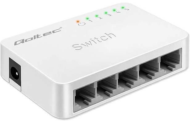 Šakotuvas Qoltec 52245 Tinklo jungiklis 5 x RJ45 prievadai | 100 Mbps | LAN