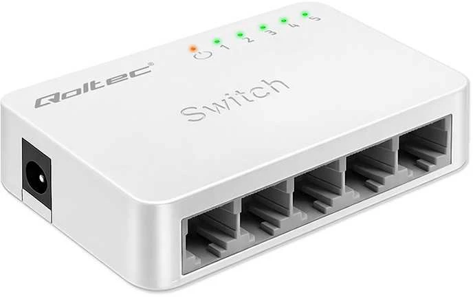 Šakotuvas Qoltec 52247 Tinklo jungiklis 5 x RJ45 prievadas | 1000Mbps | LAN