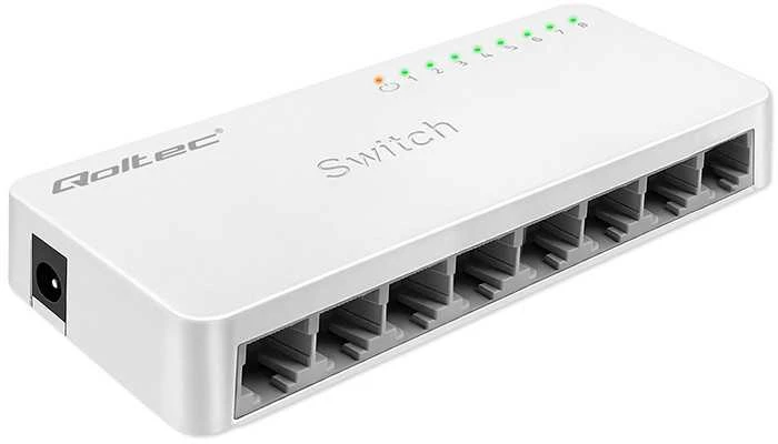 Šakotuvas Qoltec 52246 Tinklo jungiklis 8 x RJ45 prievadas | 100Mbps | LAN