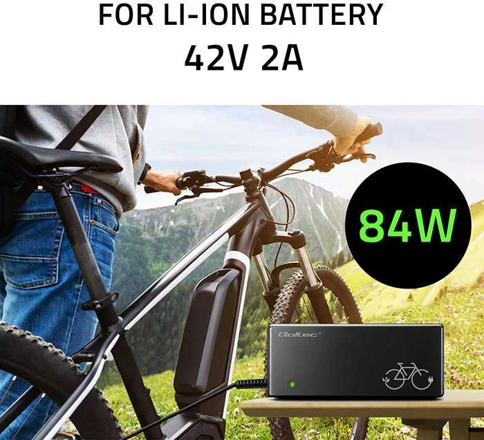 Qoltec 84W elektrinio dviračio įkroviklis
