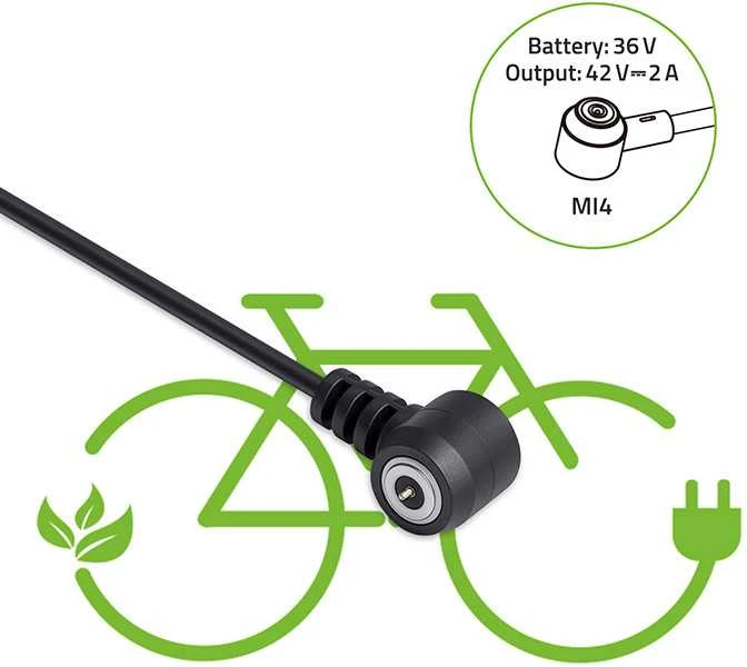 Qoltec greitas įkroviklis elektriniam dviratiui 36V 42V 2A Mi4 magnetinis kištukas su maitinimo kabeliu