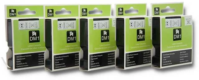 QOLTEC Tape for DYMO D1 40913 9mm x 7m Baltas / Juodas overprint