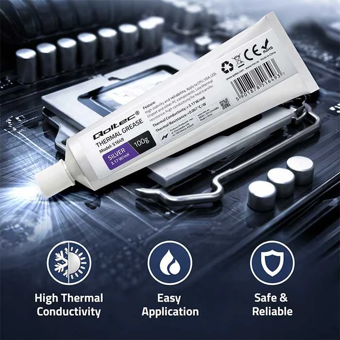 Qoltec terminė pasta 3.17 W/m-K 100g sidabrinė