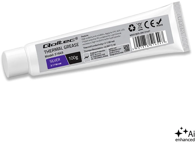 Qoltec terminė pasta 3.17 W/m-K 100g sidabrinė