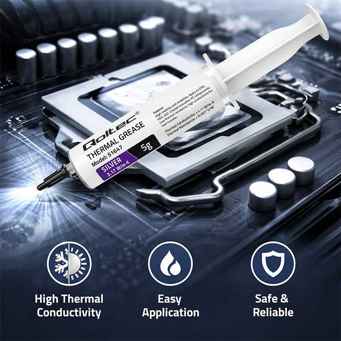 Qoltec terminė pasta 3.17 W/m-K 5g sidabrinė