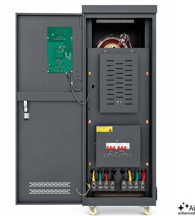 Qoltec Trójfazowy stabilizator napięcia AVR MULTIPROTECTION | 40kVA | Dokładność ± 3% | Serwomotor 3F | LCD | Expert Line