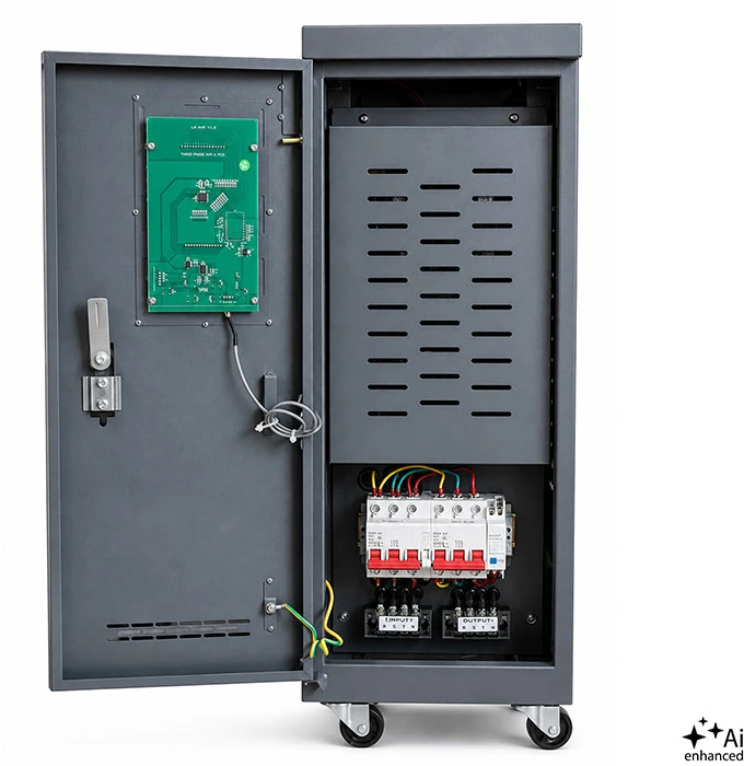 Qoltec Trójfazowy stabilizator napięcia AVR MULTIPROTECTION |10kVA | Dokładność ± 3% | Serwomotor 3F | LCD | Expert Line
