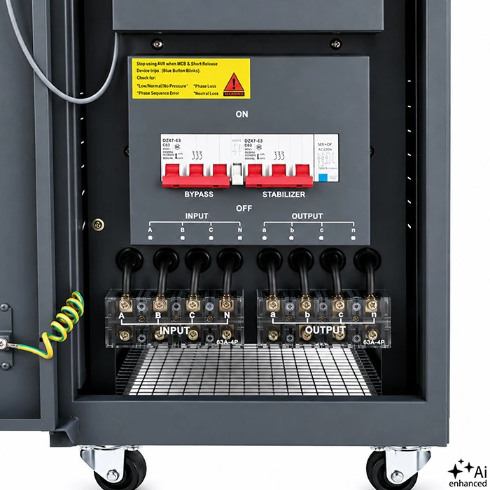 Qoltec Trójfazowy stabilizator napięcia AVR MULTIPROTECTION | 20kVA | Dokładność ± 3% | Serwomotor 3F | LCD | Expert Line