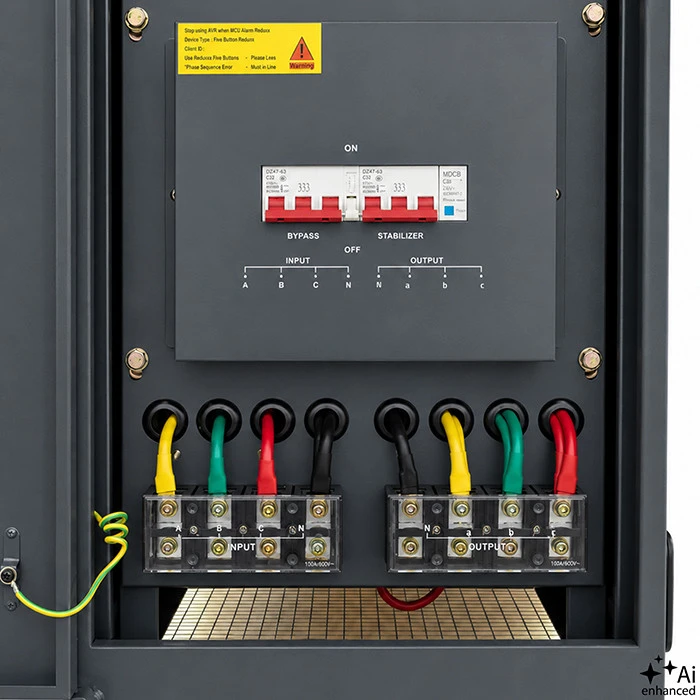 Qoltec Trójfazowy stabilizator napięcia AVR MULTIPROTECTION | 40kVA | Dokładność ± 3% | Serwomotor 3F | LCD | Expert Line