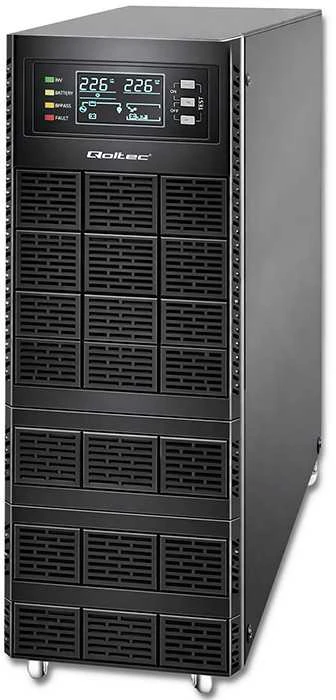 QOLTEC 52283 Nepertraukiamo maitinimo šaltinis UPS / 6kVA / 6000W / Galios koeficientas 1.0 / LCD / EPO / USB / Prisijungęs