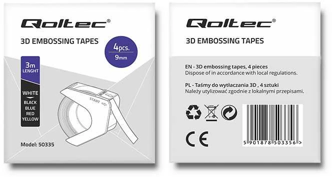 Qoltec 4 vnt. 3D lipnios juostos DYMO Omega ekstruderiui 9mm*3m
