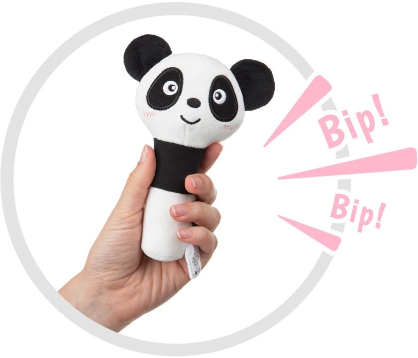Akuku minkštas pliušinis žaisliukas/ barškutis Panda, A0706