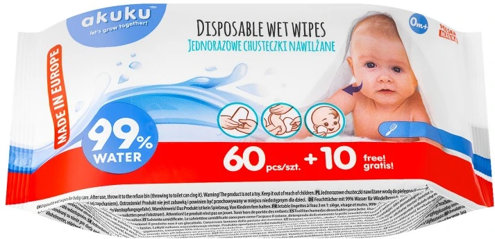 AKUKU drėgnos servetėlės, 70 vnt., A0031