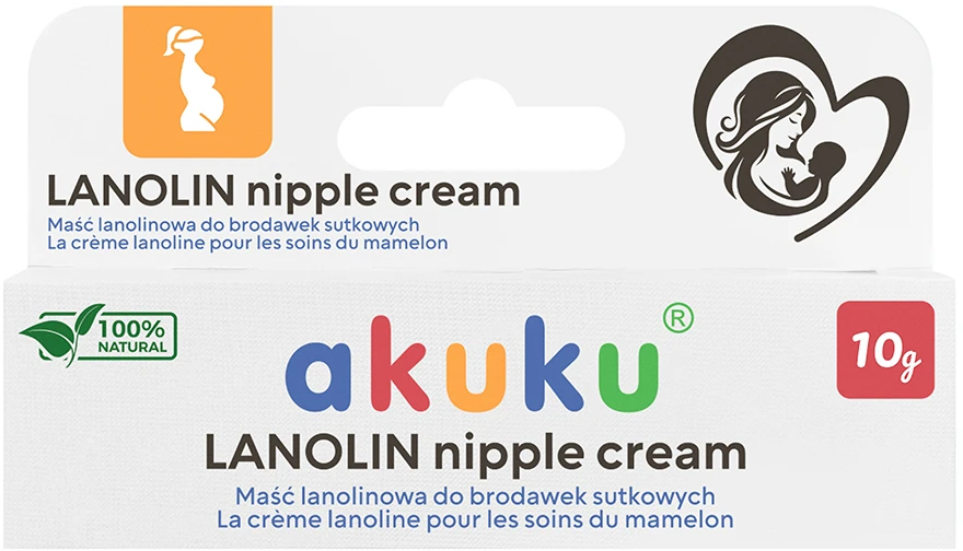 Akuku natūralus spenelių kremas su lanolinu, A0713