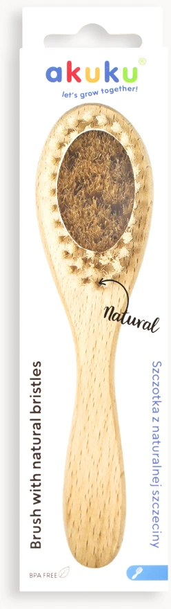 Akuku naturalių šerių medinis šepetys, A0669