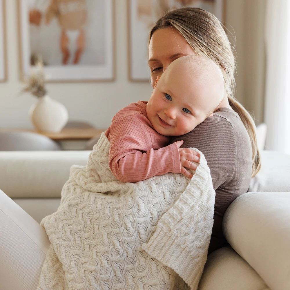 Baby Ono Babyono pledas merino vilnos šviesiai Baltas 1648/03