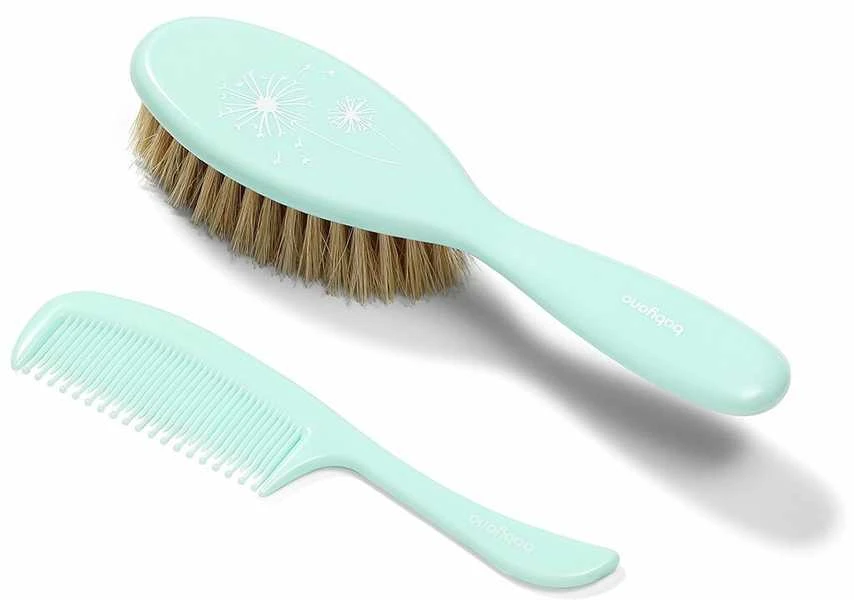 Baby Ono Babyono natūralių šerių plaukų šepetys šukutės mėlynas 567/04