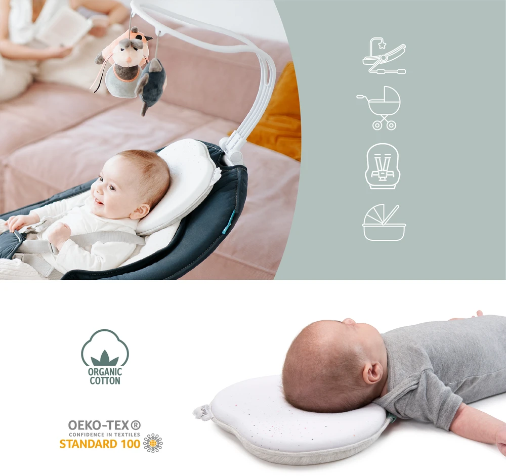 Babymoov pagalvė kūdikiui širdelė Lovenest pilka balta A050231