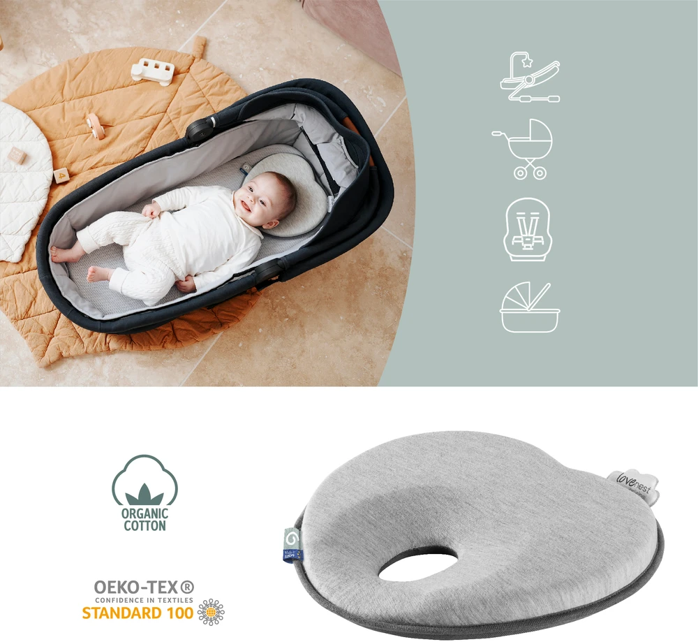Babymoov pagalvė kūdikiui širdelė Lovenest pilka A050229