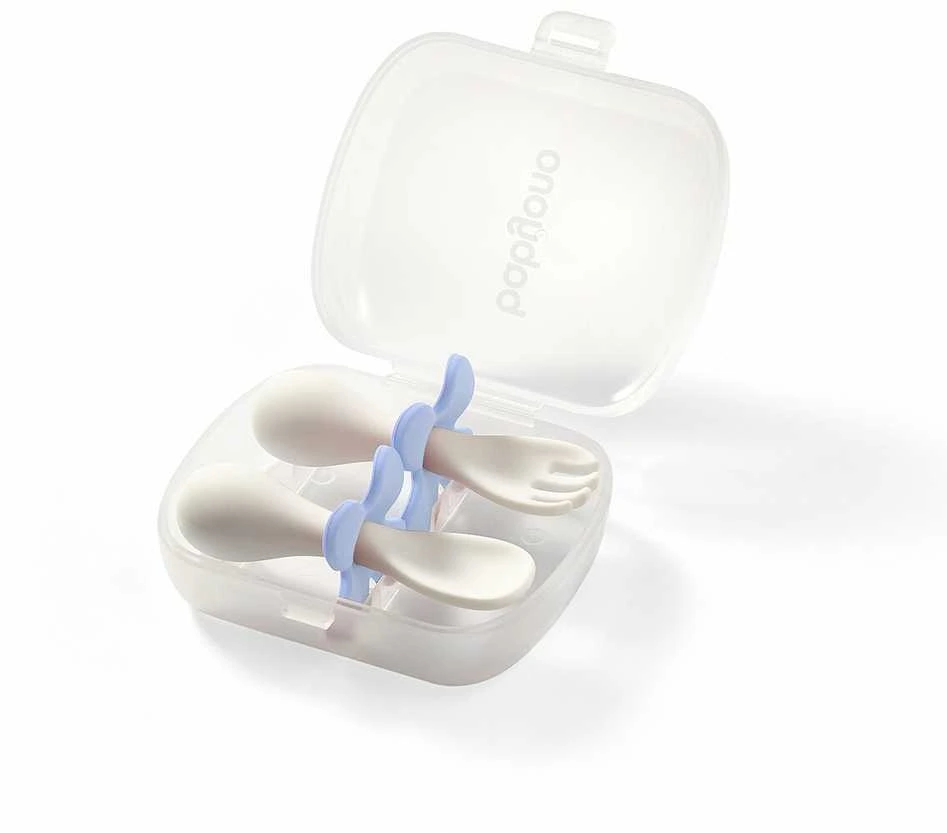 Baby Ono BabyOno ergonomiški šaukštelis šakutė 12 mėn mėlynas 969/05