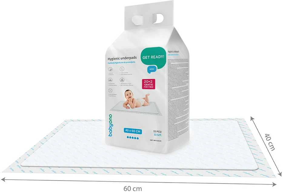 Baby Ono Babyono kūdikio pervystymo paklotai 22 vnt 40x60 513/22