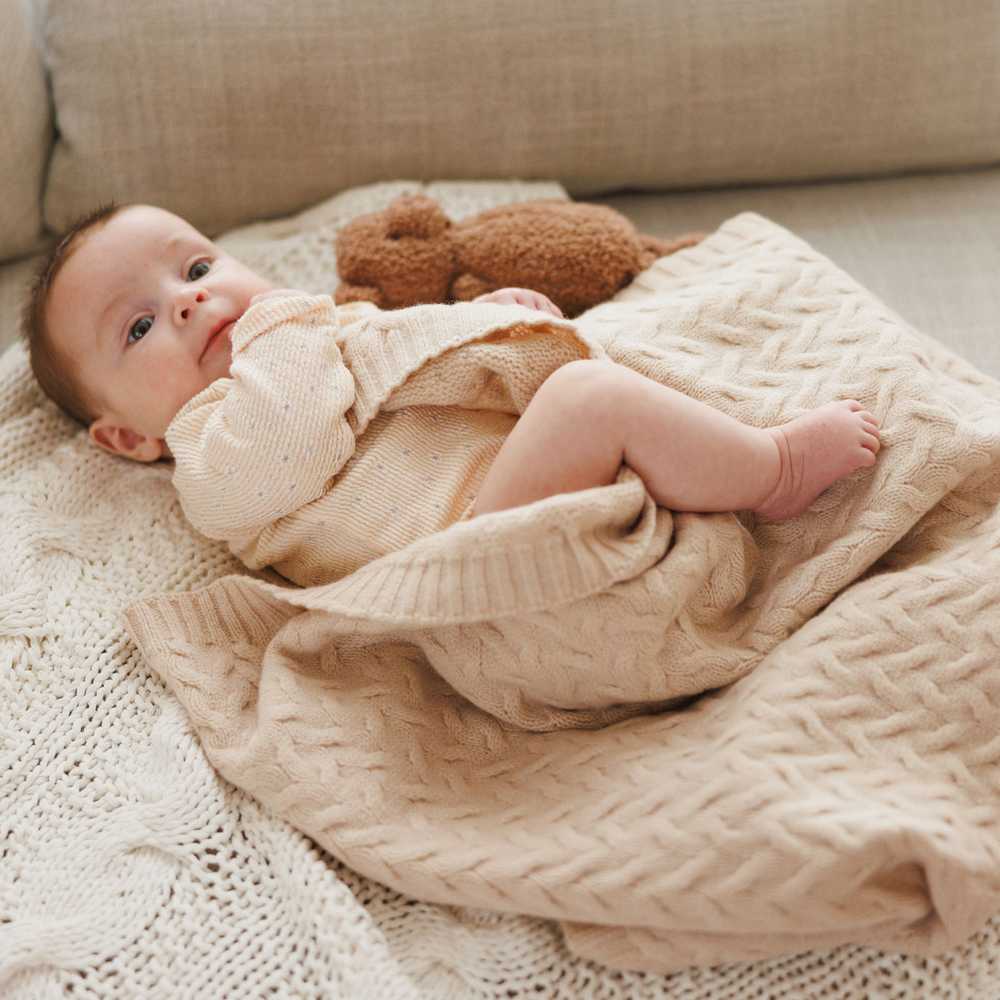 Baby Ono Babyono pledas merino vilnos šviesiai kreminis 1648/01