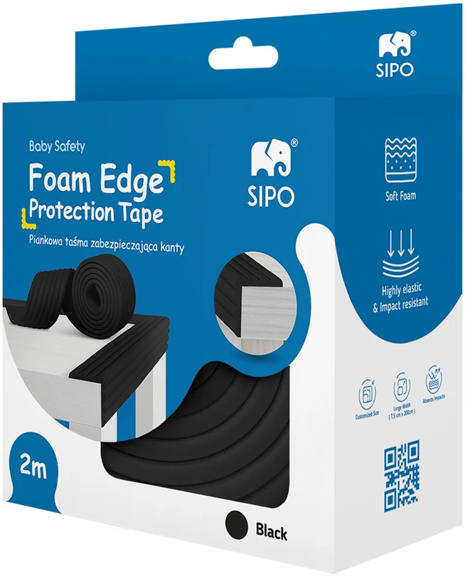 SIPO apsaugos juosta baldams juoda 2m SBS-T11-L30