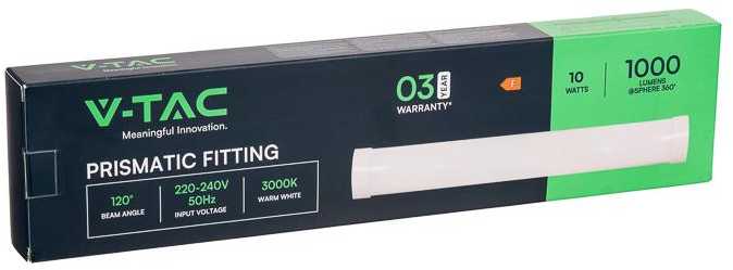 V-tac 10W LED linijinis šviestuvas, 30cm, baltas, 3000K
