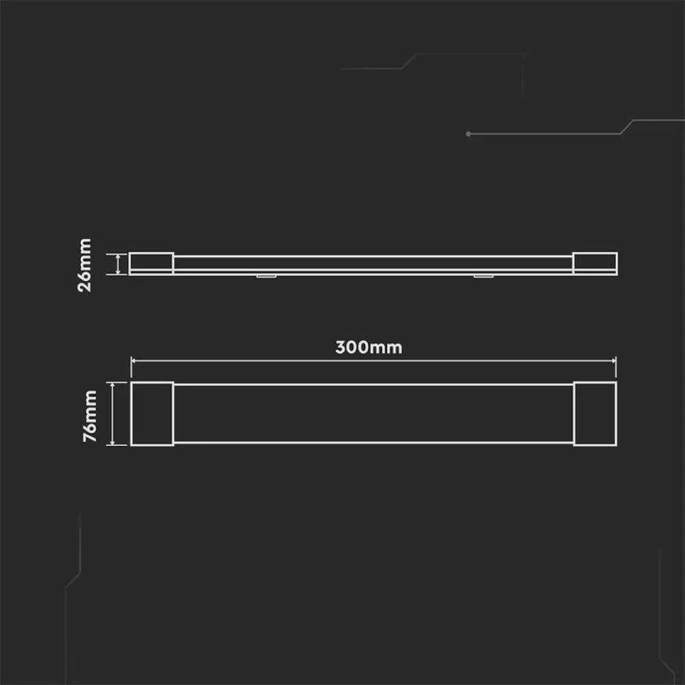 Lubinis šviestuvas V-tac 10W LED linijinis šviestuvas, 30cm, baltas, 4000K